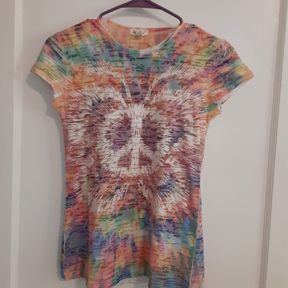 Love Rocks Burnout Tie Dye Peace Symbol Butterfly